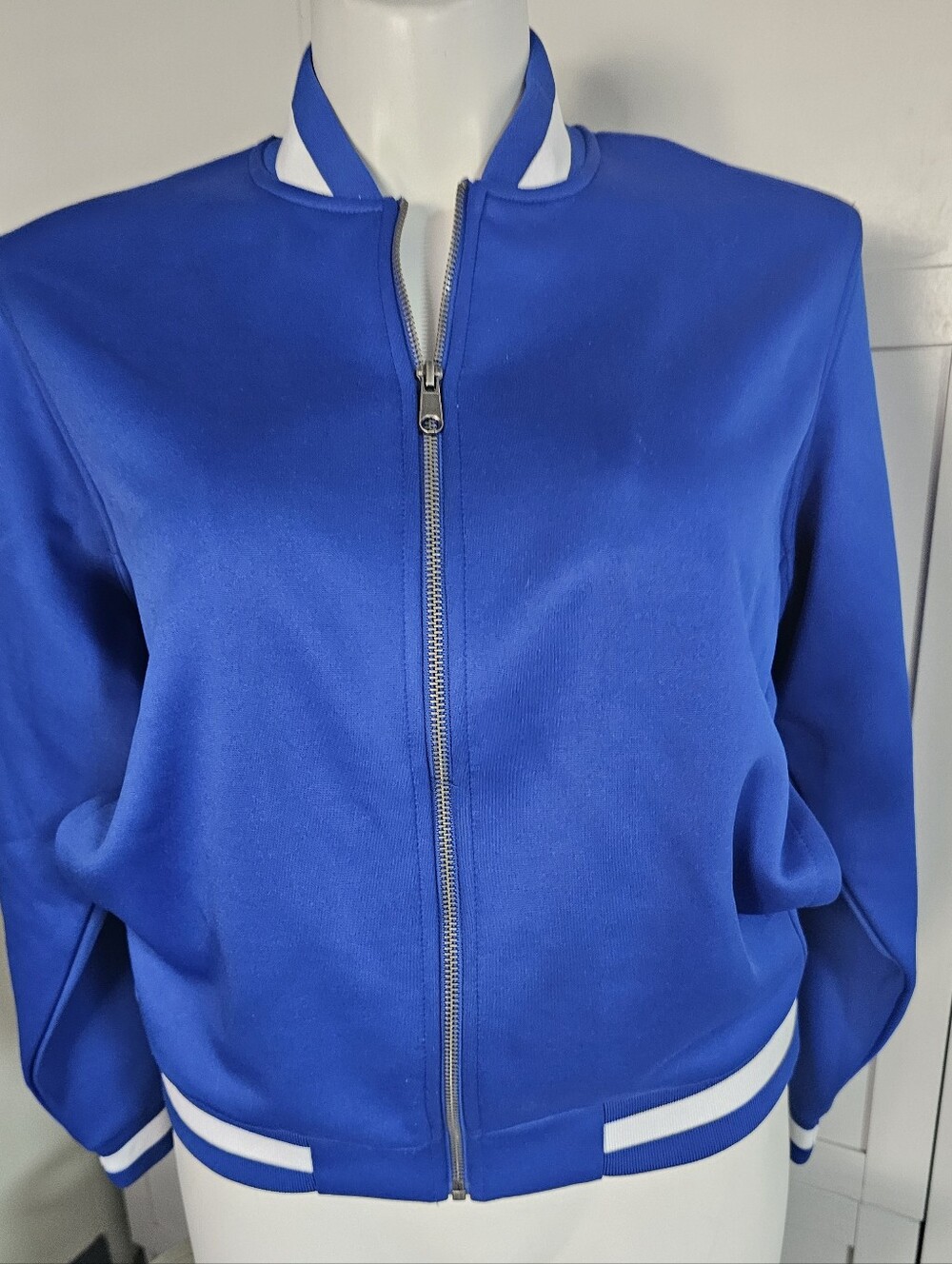 Holloway V-Street Womens L Jacket Royal Blue Full Zip Bomber Track NWOT 223747